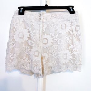 white embroidered shorts